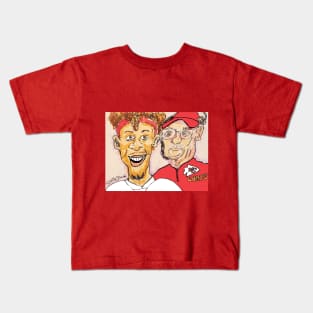 Patrick Mahomes and Andy Reid Kansas City Chiefs Kids T-Shirt